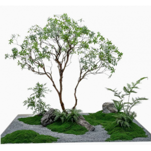 仿真绿植景观组合假树植物楼梯下造景